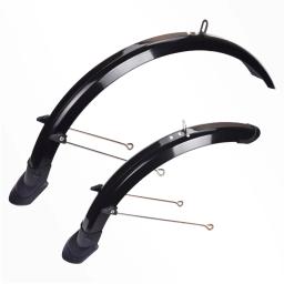 Frente e Traseiro Duplo Suporte Fender Bicicleta, Paralama Traseiro, Tamanho Ajustável, Asas para Bicicleta Dobrável, Cromo, Plástico, 16 polegadas, 2PCs - Image 1