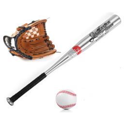 Conjunto de beisebol e brinquedos para atividades ao ar livre, conjunto de beisebol com bolsa, bastão de madeira e liga de alumínio, luva de couro pu, brinquedo macio de 9 polegadas - Image 2