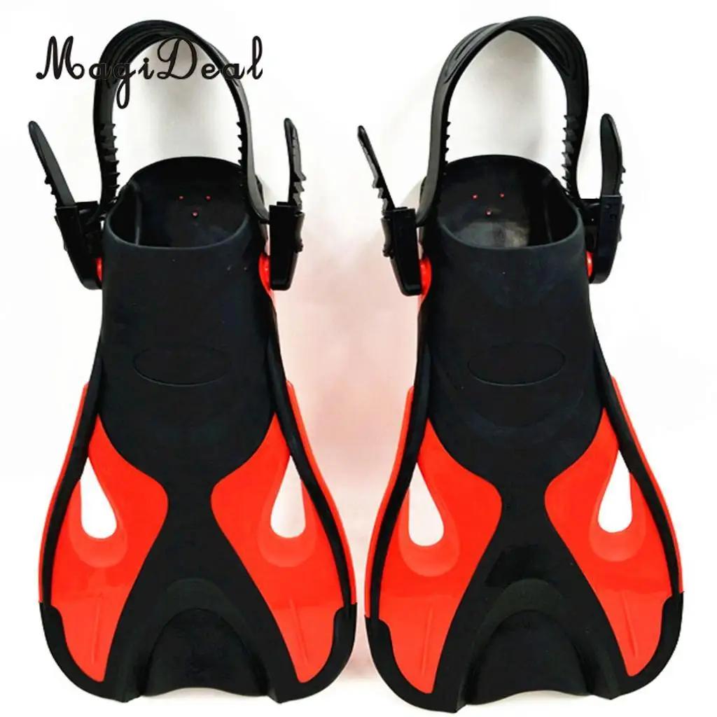 Nadadeiras de natação treinamento curto salto aberto ajustável nadadeiras snorkel para crianças esportes aquáticos mergulho piscina acces - Image 1