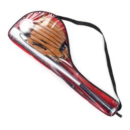 Conjunto de beisebol e brinquedos para atividades ao ar livre, conjunto de beisebol com bolsa, bastão de madeira e liga de alumínio, luva de couro pu, brinquedo macio de 9 polegadas - Image 3