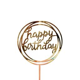 Decoração para comemoração aniversários infantis, decoração de bolos com glitter dourado e acrílico em formato de coração, amor, cupcake, bandeiras para festas de aniversário, casamento, 1 peça - Image 3