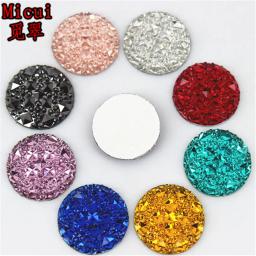 Micui-Round Flatback Contas de Resina, Pedrinhas, Pedra, Scrapbooking, Artesanato, Acessórios Jóias, 20mm, MC414, 50Pcs - Image 1