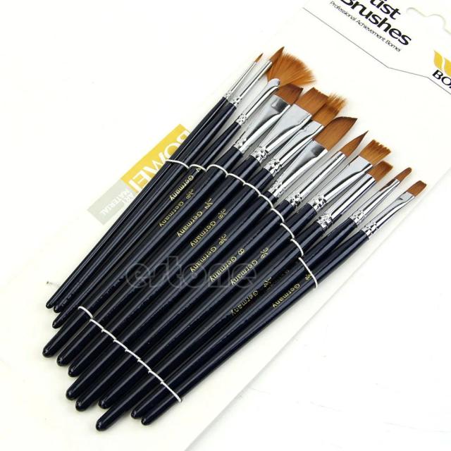 Conjunto de 12 Pincéis Artesanais para Pintura a Óleo e Acrílica