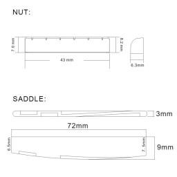 1 conjunto de acessórios para guitarra acústica, 6 cordas de plástico mf, porca de ponte + pino de ponte com pontos de plástico abs - Image 5