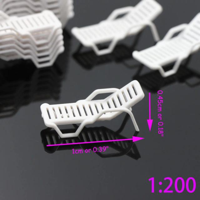 Conjunto de 24 Cadeiras de Lazer ZY21 para Escalas 1:50 a 1:200, Ideal para Cenários de Trem e Ferrovias