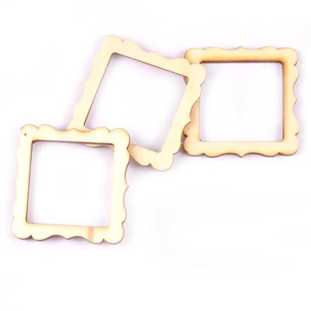 Moldura de Madeira Natural para Artesanato e Decoração - 20 Peças DIY