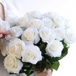 15 pçs/lote seda toque real rosa artificial linda flor casamento falso floral para festa em casa decoração de natal presente dos namorados - Image 2