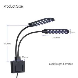 Lâmpada dobrável de aquário para peixes, portátil, ac220v, 10w, 32 led, duas pontas, iluminação, flexível, ângulo de iluminação, branco - Image 4