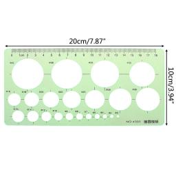 Círculos de plástico verde modelo geométrico régua estêncil ferramenta de medição estudantes alta qualidade - Image 4