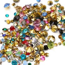 1000 peças tamanhos mistos e muitas cores para escolher ponto de volta resina strass redondo glitter contas para fazer jóias suprimentos diy - Image 1