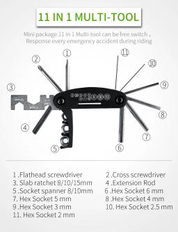 Conjunto de ferramentas para reparo de bicicleta west biking, kit de conserto tipo bomba, chave de fenda, multiferramenta para ciclismo - Image 6