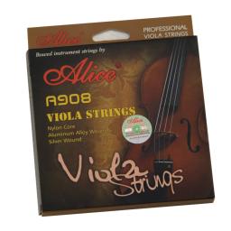 Cordas viola enroladas em prata alice a908, com núcleo de nylon, enrolado em liga de alumínio, ponta redonda banhada a ouro - Image 3