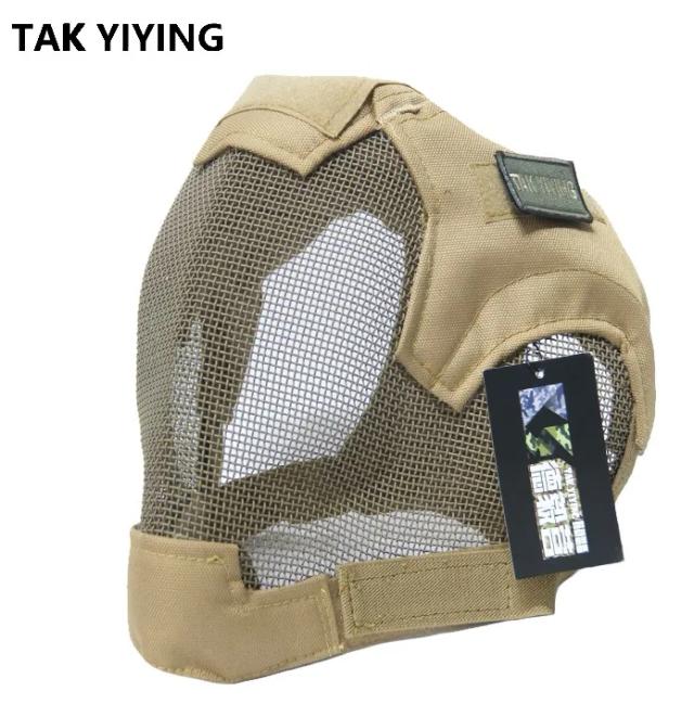 Máscara Facial Completa TAK YIYING para Paintball e Airsoft - Malha de Aço para Aventura ao Ar Livre e Caça