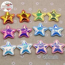 4.5cm 12 pçs estrela remendos brilhante plutônio estrela forma acolchoada feltro apliques para decoração diy acessórios de cabelo - Image 2