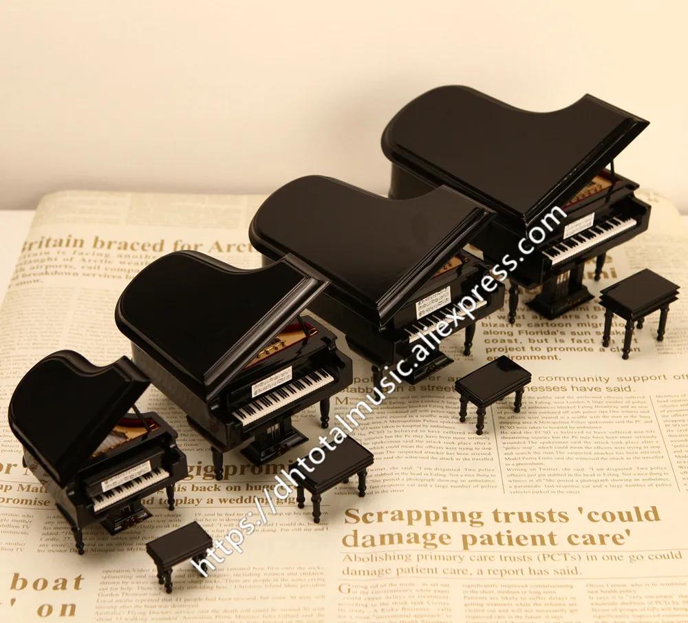 Dh Miniature Piano Modelo Réplica Com Estojo, Acessórios De Boneca, Mini Piano, Instrumento Musical, Exibição De Ornamentos, Presentes De Natal - Image 1