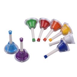 Sinos diatônicos de metal, 8 note, colorido, percussão de mão, kit de brinquedos musicais para crianças, aprendizado musical - Image 1