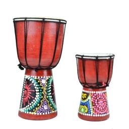 Tambor africano djembe sintonizável de percussão esculpido à mão pintura de mogno djembe com cabeça de pele de cabra padrão litfun - Image 6