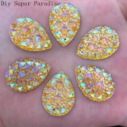 Novo 30 pçs 18mm * 25mm resina ab gota flatback strass casamento 2 buraco botões diy k70 * 3 - Image 6