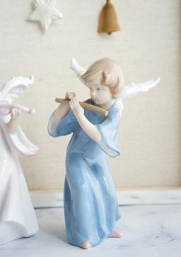 Europeu anjo violino flauta cerâmica decoração criativa casa janela flor desktop decoração artesanato presentes de natal - Image 4