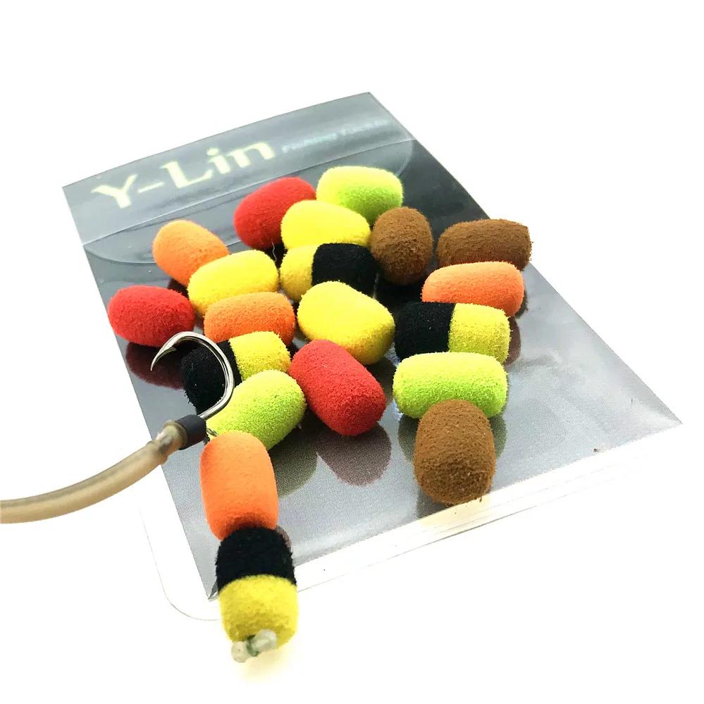 10 pçs carpa isca de pesca espuma boilie pop ups gancho iscas de peixe isca 8mm zig rig espuma marrom vermelho terminal enfrentar falso milho tigre porca - Image 1