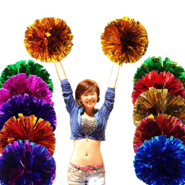 Conjunto de Animador de Torcida com 2 Peças - Pompons Coloridos para Animação em Eventos Esportivos