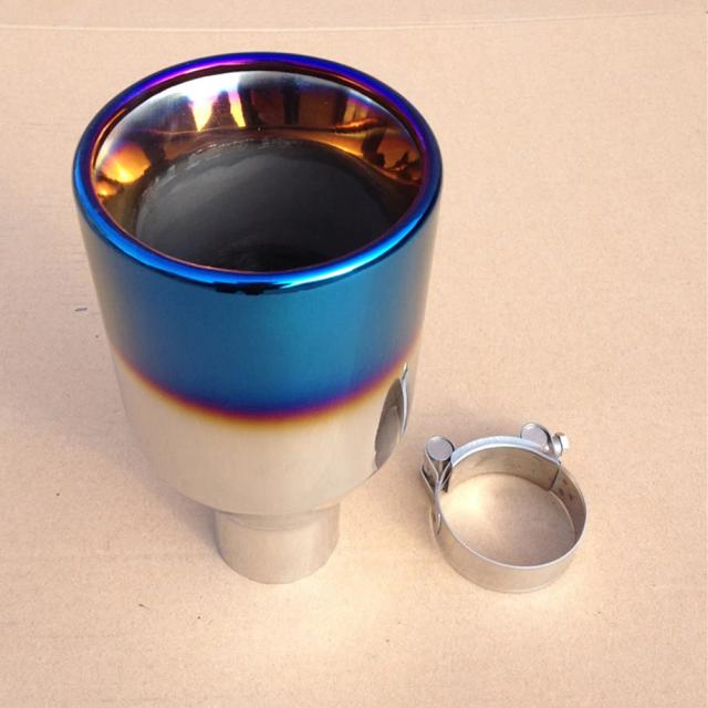 Ponta Silenciadora Universal Azul em Aço Inoxidável para Cano de Escape