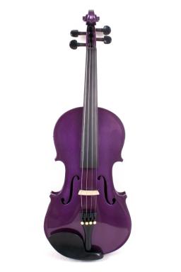 Viola elétrica/acústica roxa, livre com arco, parte traseira de bordo, tampo de abeto - Image 3