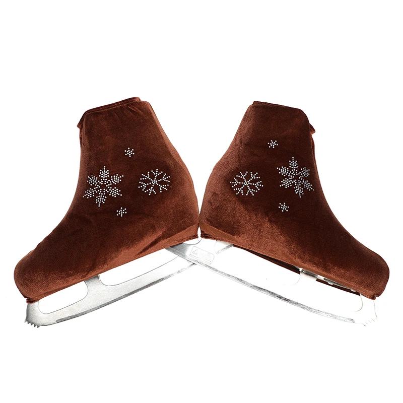 Veludo sapatos capa para patinação artística, acessórios monocromáticos rolo, esportes rosa neve padrão, crianças e adultos, 24 cores - Image 1