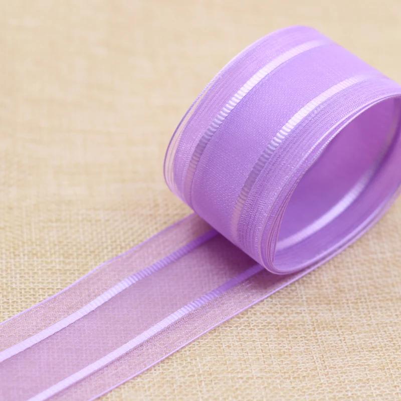 Fita faixa de organza de alta qualidade com listras para festa, casamento, decoração para presente, natal, material diy - Image 1