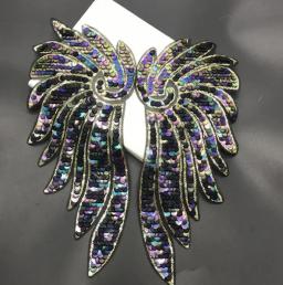 1 par grande adesivos de lantejoulas com asas de anjo para roupas apliques para costura em jaqueta bordado decorativo artesanato - Image 1