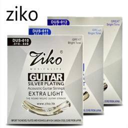 Ziko-Silver Plating Guitar Strings Set, peças de guitarra acústica, instrumentos musicais, 010, 011, 012 - Image 1