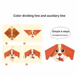 Livro de Origami dos desenhos animados para Crianças, Artes de Papel e Artesanato Brinquedos Meninas, DIY Handmade 3D Puzzle, Artesanato Animal, Brinquedo Infantil Educativo, 54 Pcs - Image 3