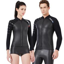 Roupa de mergulho de pele de tubarão, jaqueta de 3mm dividida para mergulho, surf feminino, snorkeling, roupa de banho quente, roupa de casal - Image 1