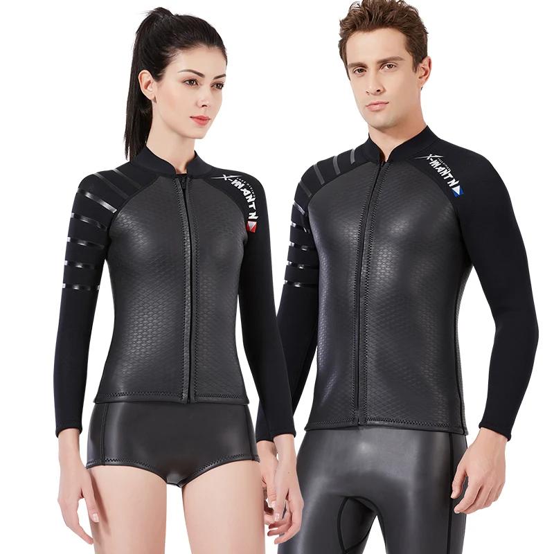 Roupa de mergulho de pele de tubarão, jaqueta de 3mm dividida para mergulho, surf feminino, snorkeling, roupa de banho quente, roupa de casal - Image 1