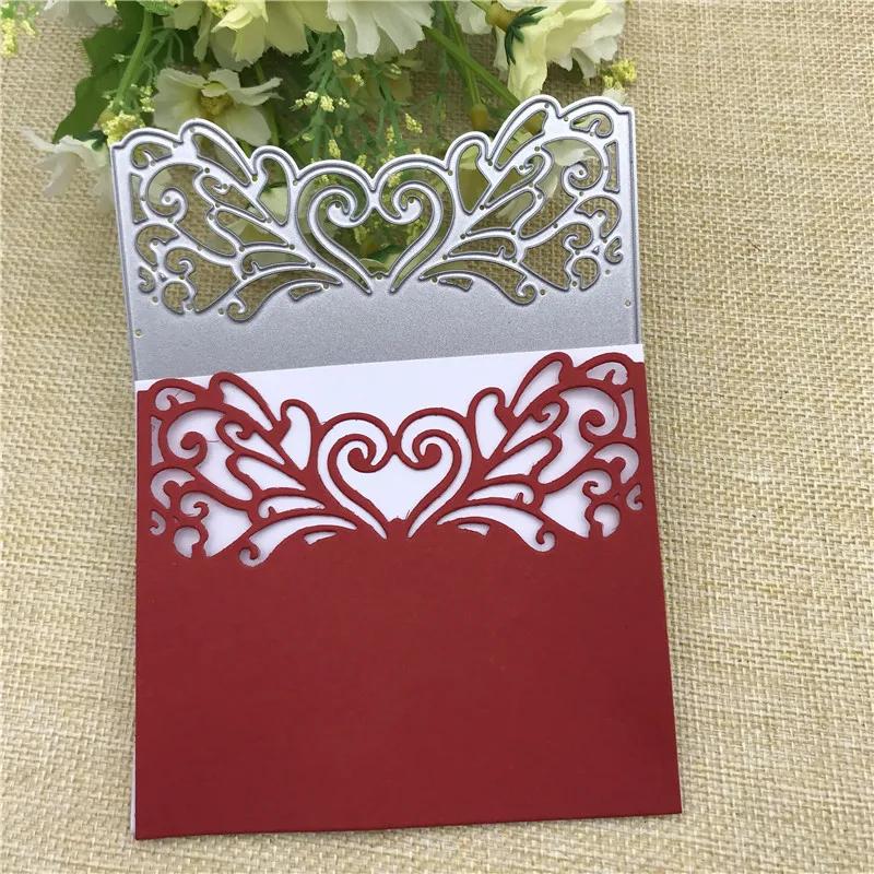Molduras de metal vazadas em forma de coração, quadros de flores, moldes de metal, scrapbooking, corte de metal, selos de artesanato, cartão de gravação, fazer estêncil - Image 1