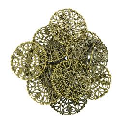 Filigrana-broche com design de flor, conjunto de 10 peças, broche, lapela, alfinetes, base, achados de jóias - Image 4
