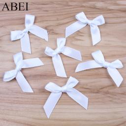 50 pçs/lote branco arcos de cetim fita laço laços para casamento scrapbooking decoração para casa enfeites costura artesanal - Image 5