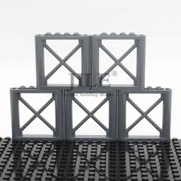 MOC-blocos de construção retangulares, viga trilhos, compatível com barras ferroviárias militares, brinquedos montados, 1x6x5, 64448 - Image 5
