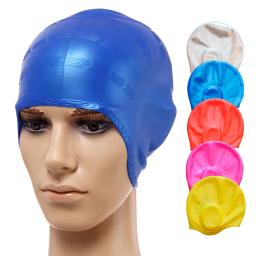 Touca de silicone para natação e proteção de orelhas, chapéu profissional à prova d'água para adultos e mulheres, para natação, mergulho - Image 2