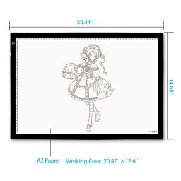 Huion-mesa digitalizadora 26.77 "a2, luz led, ajustável, leve, caixa para desenho, animação artística, desenho - Image 2