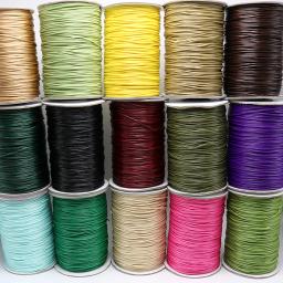 1 rolo cor vermelha encerado fio de fio de algodão corda plana jóias artesanato beading string 1mm/2mm - Image 3