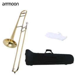 Prata trombone alto trombone latão bb tom b instrumento de vento plano com cupronickel bocal limpeza vara caso - Image 6