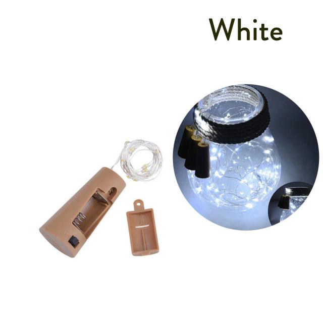 Luz de Cordas LED em Garrafa de Cortiça para Decoração de Natal e Casamentos - 1 metro com 10 LEDs