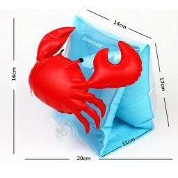 1 par de pvc piscina anel de braço de natação caranguejo flamingo inflável braço de flutuação mangas asas de água natação braço flutua para crianças - Image 3
