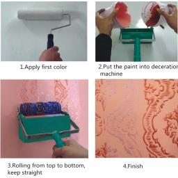 Máquina de pintura para decoração de parede, 5 tamanhos, cor única, ferramenta de pintura de rolo, padrão 3d, ferramentas de pintura de papel de parede - Image 6