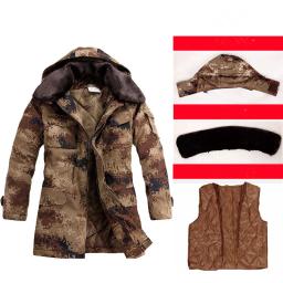 Casaco camuflado de algodão quente, jaqueta com capuz e forro removível para homens, inverno ao ar livre, à prova d'água, tamanho grande - Image 4