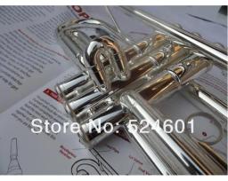 Original suzuki trompete pequeno aço inoxidável silvering profissional 965 instrumentos de bronze bb trompete TR-200S - Image 5