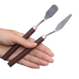 1 pçs espátula de aço inoxidável paleta faca pintura a óleo raspador artista para mistura de cores ferramentas pintura materiais de arte - Image 5