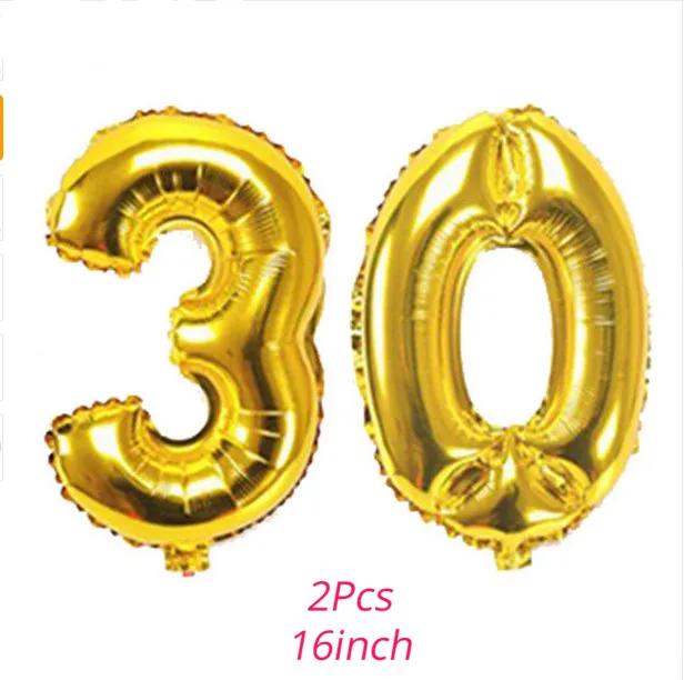 Balões para festa de aniversário, 30, 40, 50 e 60 anos, decoração para adulto, balão de ouro preto, 30, 40 e 50 anos, adereços para cabine fotográfica - Image 1