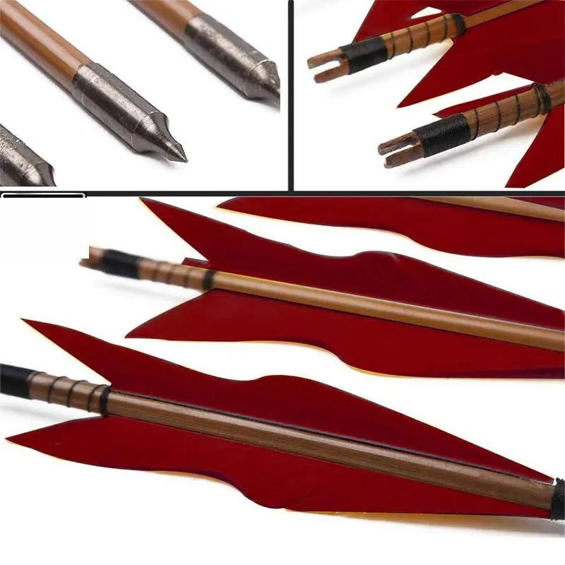 De madeira Caça Besta Seta, Handmade Recurve Bow, Longbow Parafusos, Hot Archery, Fit, 25-50lbs, 6PCs - Image 1